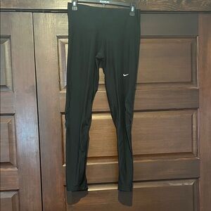 Nike Black Performance Leggings with White Swoosh